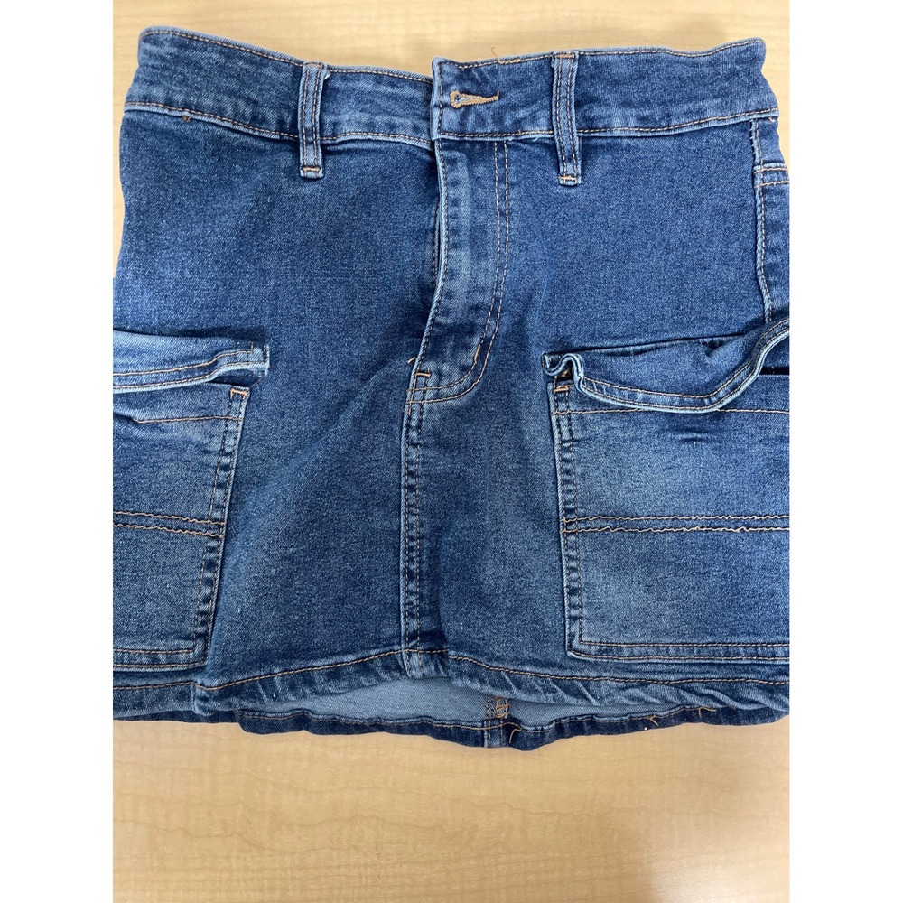 Project Rebel Womens Medium Wash Denim Cargo Mini Skirt Size M Utility Y2K